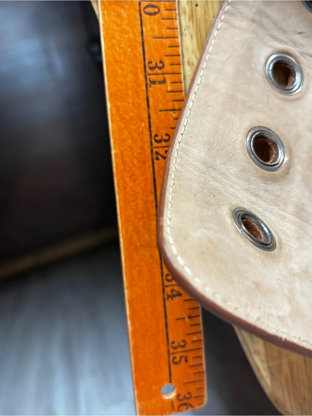 3.1 Phillip Lim Wide Suede Leather Belt Cognac Brown Size Medium